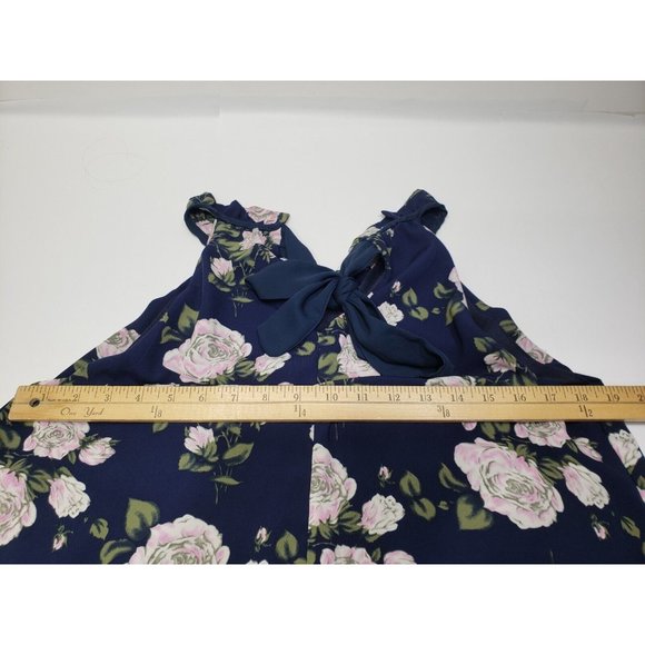 Altar'd State Womens Dress Sleeveless Ruffle Tent Navy Blue Floral Size Medium - Picture 8 of 8